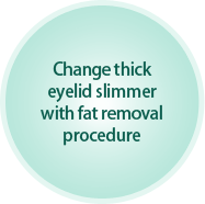 Change thick eyelid slimmer with fat removal procedure
